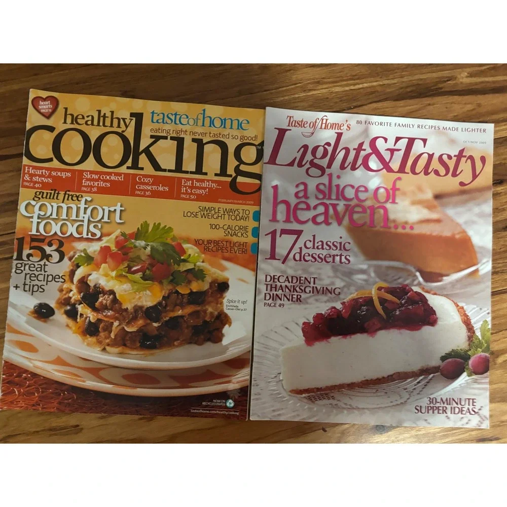 Taste of Home Healthy Cooking Light‎ & Tasty Magazine Lot 18 Issues 2004-2009